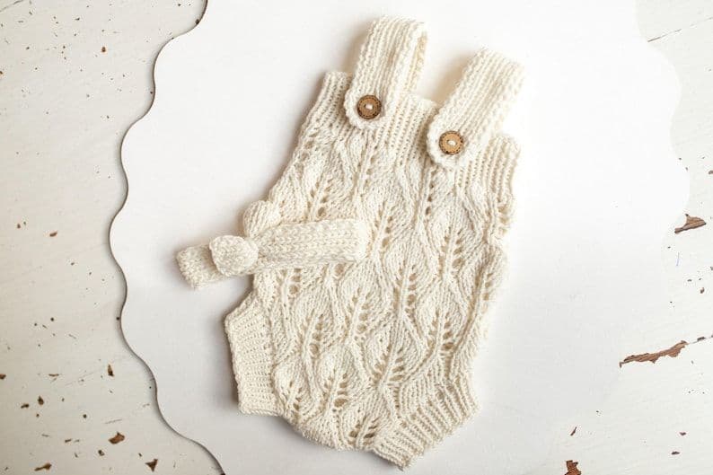 Knitted romper & headband