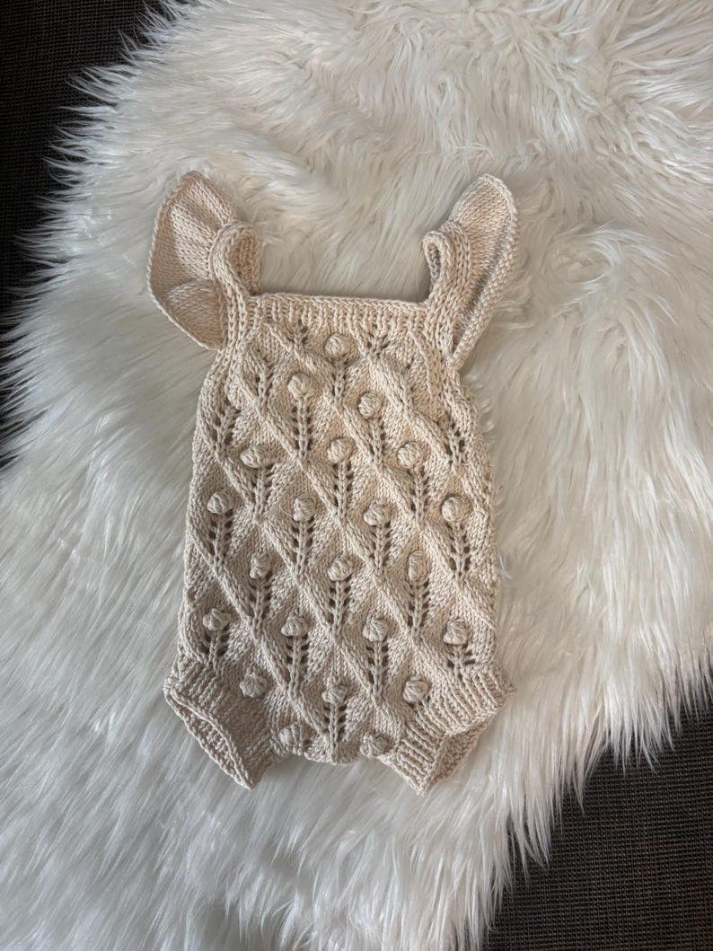 Hand-knitted organic wool outfit